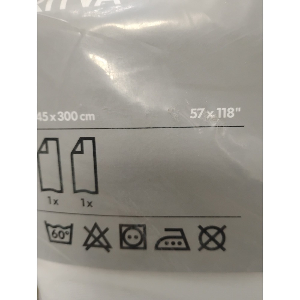 Ikea RITVA Curtains w Tie-Backs 57x118 " 2 Pairs, White 800.638.33 - NEW In Pkg - Picture 3 of 8